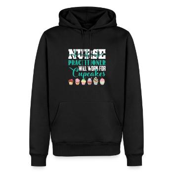 Nurse Practitioner Will Work For Cupcakes - Men’s Premium Organic Hoodie - black - Front - Nico (187cm)