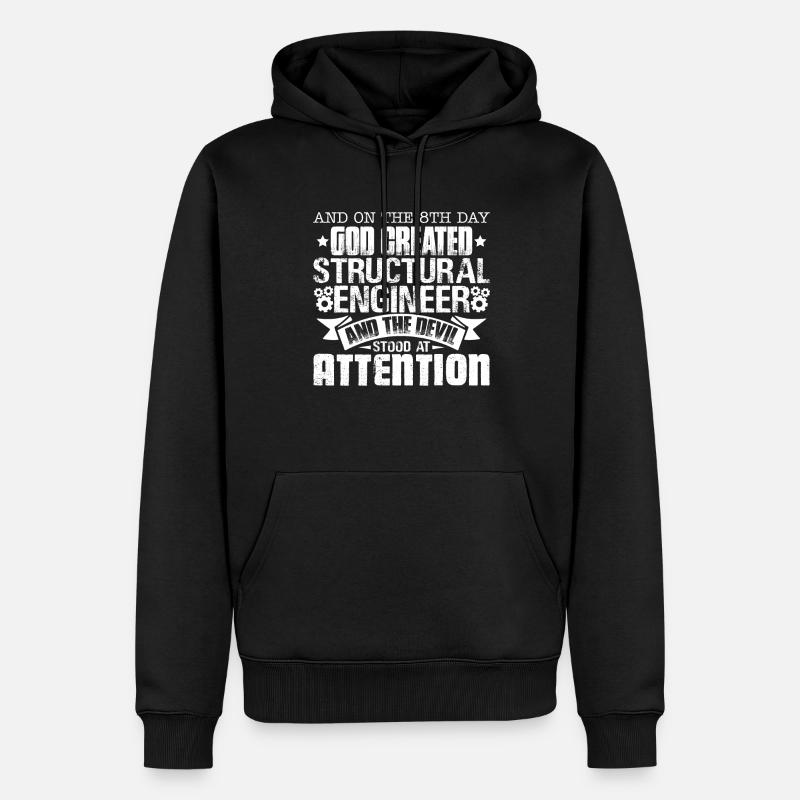 God Created Structural Engineer - Men’s Premium Organic Hoodie - black