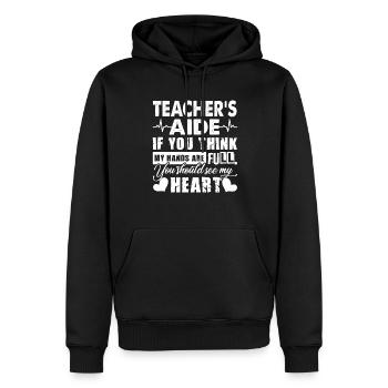 Teacher Aide Teacher Aide Full Heart - Men’s Premium Organic Hoodie - black - Front - Nico (187cm)