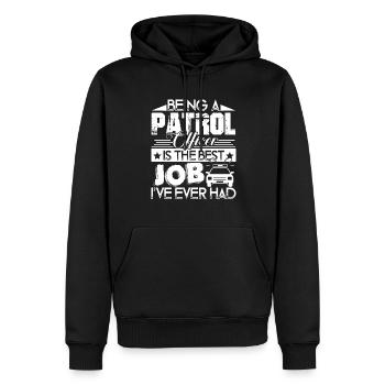 Patrol Officer The Best Job - Men’s Premium Organic Hoodie - black - Front - Nico (187cm)