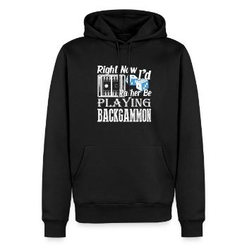 Right Now I'd Rather Be Playing Backgammon - Men’s Premium Organic Hoodie - black - Front - Nico (187cm)