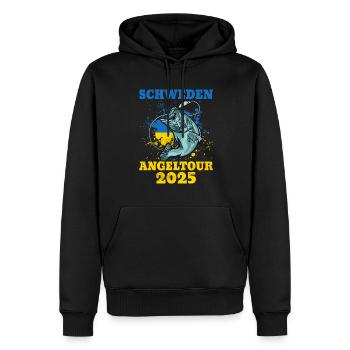 Schweden 2025 Angler Geschenkidee - Männer Premium Bio Hoodie - Schwarz - Vorne - Nico (187cm)