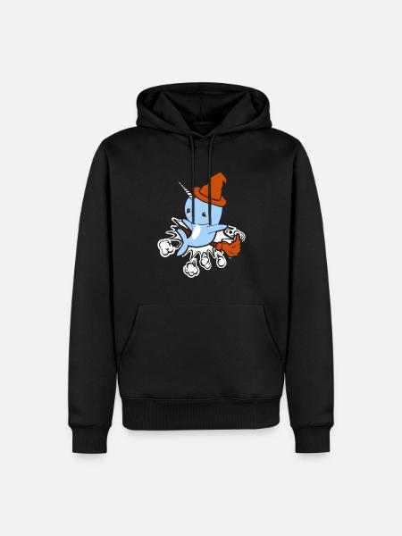 Funny Witch Narwhal Gifts - Men’s Premium Organic Hoodie - black