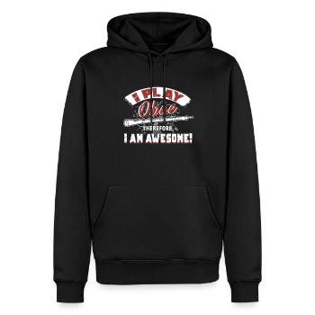 I Play Oboe Therefore I Am Awesome - Men’s Premium Organic Hoodie - black - Front - Nico (187cm)