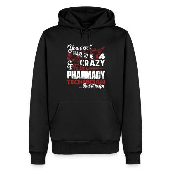 Pharmacy Technician Crazy Pharmacy Technician - Men’s Premium Organic Hoodie - black - Front - Nico (187cm)