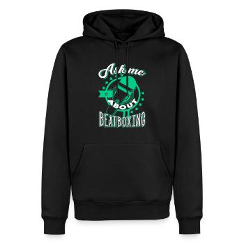 Beatboxing Ask Me About Beatboxing - Men’s Premium Organic Hoodie - black - Front - Nico (187cm)