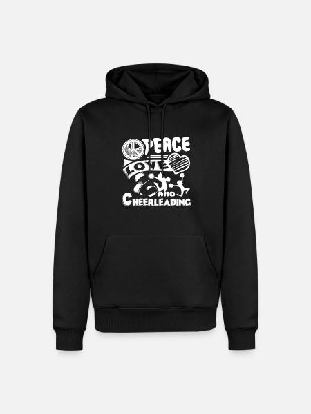 Cheerleading Peace Love Cheerleading - Men’s Premium Organic Hoodie - black