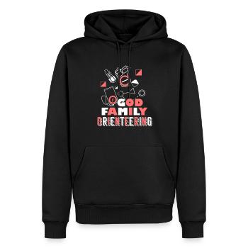 Orienteering God Family Orienteering - Men’s Premium Organic Hoodie - black - Front - Nico (187cm)