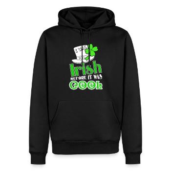 St Patrick's Day Irish Before It Was Cool - Men’s Premium Organic Hoodie - black - Front - Nico (187cm)