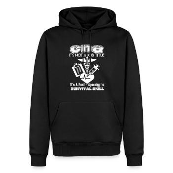 CNA Is Not A Job Title - Men’s Premium Organic Hoodie - black - Front - Nico (187cm)