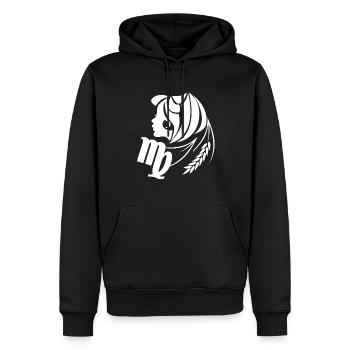 Virgo Symbol Sign of Zodiac Funny Horoscope - Men’s Premium Organic Hoodie - black - Front - Nico (187cm)