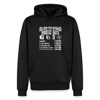 Electrician Hourly Rate - Men’s Premium Organic Hoodie - black - Front - Nico (187cm)