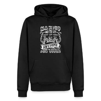 Makeup Artist Makeup Artist Job Title - Men’s Premium Organic Hoodie - black - Front - Nico (187cm)