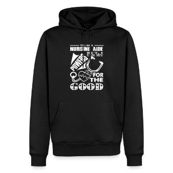 Nursing Aide Nursing Aide Power - Men’s Premium Organic Hoodie - black - Front - Nico (187cm)