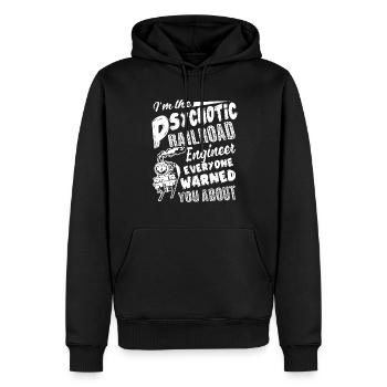 Railroad Engineer Psychotic Railroad Engineer - Men’s Premium Organic Hoodie - black - Front - Nico (187cm)