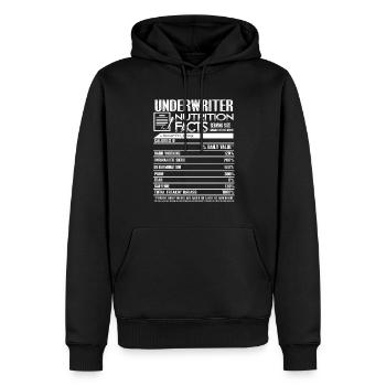 Underwriter Nutrition Facts - Men’s Premium Organic Hoodie - black - Front - Nico (187cm)