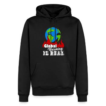 Earth Day Global Warming Is Real - Men’s Premium Organic Hoodie - black - Front - Nico (187cm)