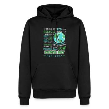 Earth Day Everyday - Men’s Premium Organic Hoodie - black - Front - Nico (187cm)