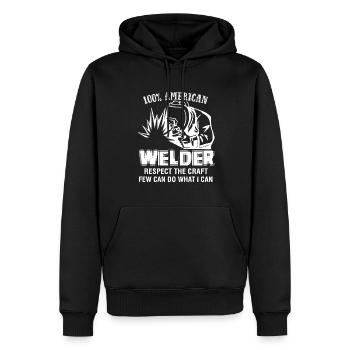 Welder Proud To Be A Welder - Men’s Premium Organic Hoodie - black - Front - Nico (187cm)