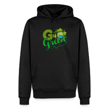 Earth Day Go Green Happy Earth - Men’s Premium Organic Hoodie - black - Front - Nico (187cm)
