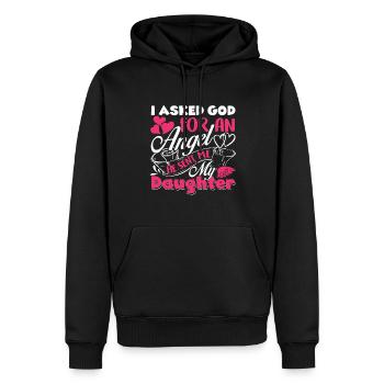 Mother's Day God Sent Me My Daughter - Men’s Premium Organic Hoodie - black - Front - Nico (187cm)