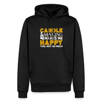 Candle Making Makes Me Happy - Men’s Premium Organic Hoodie - black - Front - Nico (187cm)