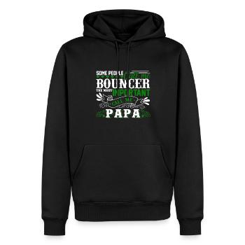 Bouncer Papa - Men’s Premium Organic Hoodie - black - Front - Nico (187cm)