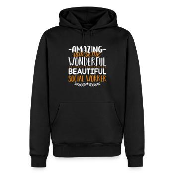 Social Worker Amazing Social Worker - Men’s Premium Organic Hoodie - black - Front - Nico (187cm)
