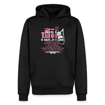 Tailor Being A Tailor Is Easy - Men’s Premium Organic Hoodie - black - Front - Nico (187cm)