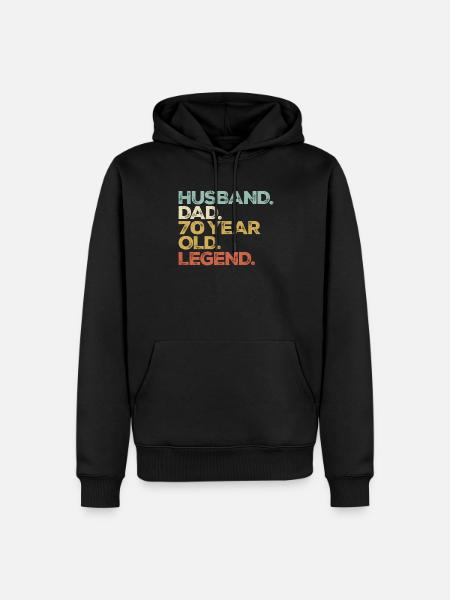 70-Year-Old Legend Husband Dad - Men’s Premium Organic Hoodie - black