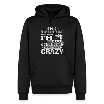 Flight Attendant Cool Flight Attendant - Men’s Premium Organic Hoodie - black - Front - Nico (187cm)