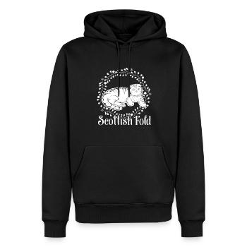 Scottish Fold Cat Vintage Design - Men’s Premium Organic Hoodie - black - Front - Nico (187cm)