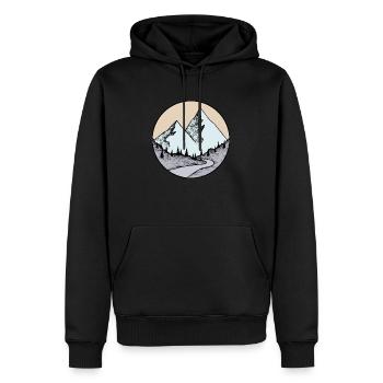 Zeichnen von Berglandschaften - Männer Premium Bio Hoodie - Schwarz - Vorne - Nico (187cm)