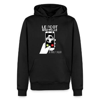 Le Foot m'appelle Cadeau Homme Enfant Famille - Sweat à capuche Premium bio Homme - noir - Devant - Nico (187cm)