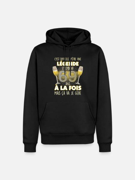 Anniversaire 69 ans Légende - Sweat à capuche Premium bio Homme - noir
