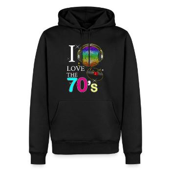 Groove Années 70 Nostalgie Funky - Sweat à capuche Premium bio Homme - noir - Devant - Nico (187cm)
