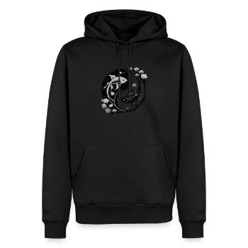 yin et yang, symbole de sérénité - Sweat à capuche Premium bio Homme - noir - Devant - Nico (187cm)