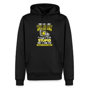 Baggerfahrer Shirt Dummheit nicht Reparieren - Männer Premium Bio Hoodie - Schwarz - Vorne - Nico (187cm)