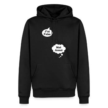 J'ai Faim Moi Aussi Cadeau Humour De Grossesse - Sweat à capuche Premium bio Homme - noir - Devant - Nico (187cm)