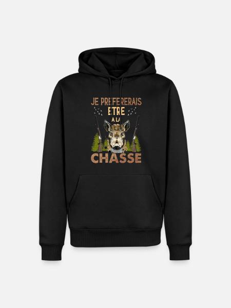 Chasse Message Pour Chasseur - Sweat à capuche Premium bio Homme - noir