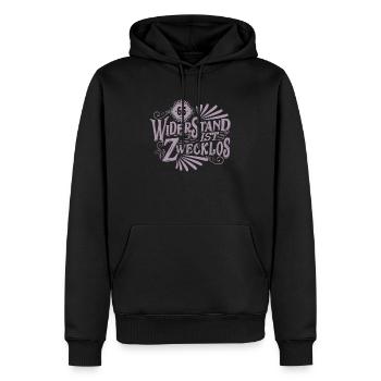 65. Geburtstag Widerstand ist zwecklos - Männer Premium Bio Hoodie - Schwarz - Vorne - Nico (187cm)
