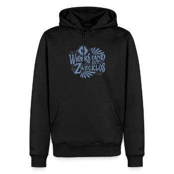 65. Geburtstag Widerstand ist zwecklos - Männer Premium Bio Hoodie - Schwarz - Vorne - Nico (187cm)