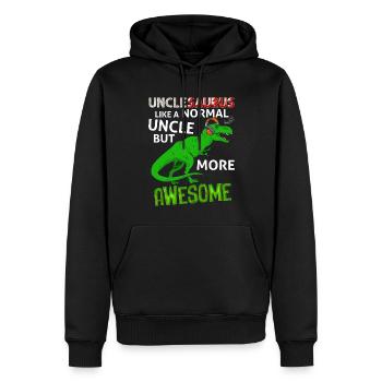 Unclesaurus Gift For My Awesome Funny Uncle - Men’s Premium Organic Hoodie - black - Front - Nico (187cm)