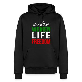 Women life freedom - Männer Premium Bio Hoodie - Schwarz - Vorne - Nico (187cm)