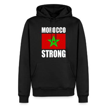 Maroc - Sweat à capuche Premium bio Homme - noir - Devant - Nico (187cm)