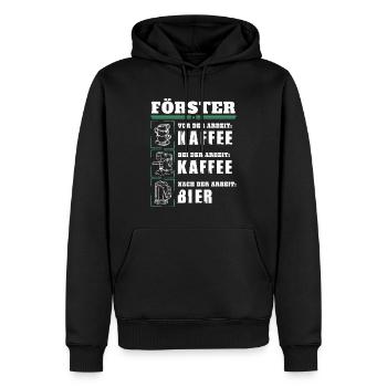My daily routine as a forester - Men’s Premium Organic Hoodie - black - Front - Nico (187cm)