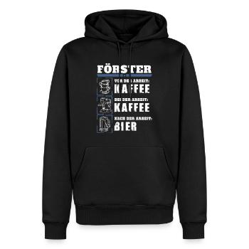 Mon quotidien de forestier - Sweat à capuche Premium bio Homme - noir - Devant - Nico (187cm)
