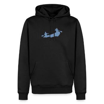 Rafting Silhouette Wildwasser Schlauchboot Fluss - Männer Premium Bio Hoodie - Schwarz - Vorne - Nico (187cm)