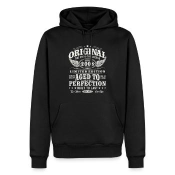 Original 2008 Vintage Vintage Rétro Anniversaire - Sweat à capuche Premium bio Homme - noir - Devant - Nico (187cm)