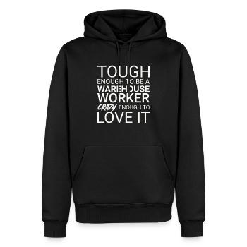 Warehouse Worker Crazy - Männer Premium Bio Hoodie - Schwarz - Vorne - Nico (187cm)